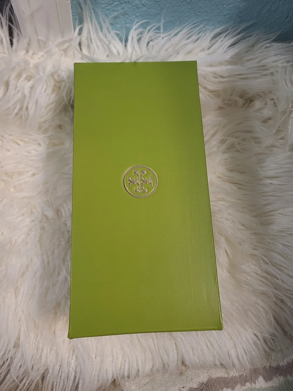 Tory Burch Turquoise and Navy Canvas Espadrille Slip-On with Embroidered Logo